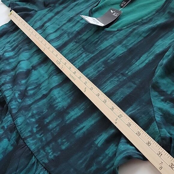 $130 NEW 5X ULLA POPKEN GREEN BLACK TIE DIE EMPIRE A LINE MAXI DRESS 32 34 NWT - Picture 6 of 11